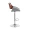Armen Living Colby Adjustable Gray Faux Leather and Chrome Finish Bar Stool LCCYBAWAGR - alternate 2